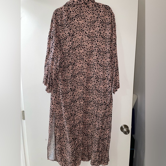 Free People Daria Leopard Cheetah Print Maxi Duster Dress Size S - Picture 8 of 10